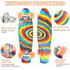Kqpoinw Kids Skateboard,22" Complete Skateboards for Beginners,Skate Board,Rainbow Skateboards with Colorful LED Light up Wheels,Skate Tool, Ideal Gift for Girls,Kids,Teens view 3