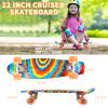 Kqpoinw Kids Skateboard,22" Complete Skateboards for Beginners,Skate Board,Rainbow Skateboards with Colorful LED Light up Wheels,Skate Tool, Ideal Gift for Girls,Kids,Teens view 4