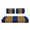 Seat Cover Replacement for EZGO Marathon Golf Cart - Front or Rear Bench Seat - Premium Marine Vinyl - 5 Panel Stitching - Staple On Installation - Two-Tone Golf Cart Seat Covers (Blue & Tan) view 1