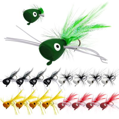 FishingPepo Fly Fishing Poppers, Topwater Fishing Lures Bass Crappie Bluegill Sunfish Panfish Trout Salmon Perch Steelhead Flies for Fly Fishing Bass Panfish Bluegill Trout Salmon(20pcs)