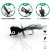 FishingPepo Fly Fishing Poppers, Topwater Fishing Lures Bass Crappie Bluegill Sunfish Panfish Trout Salmon Perch Steelhead Flies for Fly Fishing Bass Panfish Bluegill Trout Salmon(20pcs) view 3