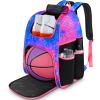 MATEIN Basketball Bag, Sturdy Soccer Bag with Ball Holder & Shoe Compartment, Large Basketball Backpack for Training Equipment, Water Resistant Sports Ball Backpack Fits Volleyball Football, Colorful view 1