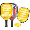 JCETUNO Custom Neoprene Pickleball Paddle Cover Pickleball Racket Sleeve with Image Text Logo Fits Most Rackets, Orange Yellow, W8.26 xL11.6 view 1
