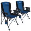 XGEAR Portable Camping Chairs for Adults with Padded Hard Armrest, Sturdy Folding Camping Chair with Cup Holder, Storage Pockets Carry Bag Included, Support to 300 lbs(2PCS/Blue) view 1