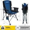 XGEAR Portable Camping Chairs for Adults with Padded Hard Armrest, Sturdy Folding Camping Chair with Cup Holder, Storage Pockets Carry Bag Included, Support to 300 lbs(2PCS/Blue) view 2