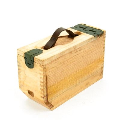 Merit wooden craft Handmade Handcrafted Wood Ammunition Box U.S. WWI WWII Browning M1917 MG