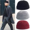 Faringoto Wool Knit Beanie Hat Winter Skullcap Fisherman Hat for Men Women view 2