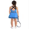 Yhong Kids Girls Golf Tennis Dress Outfits Solid Color Sleeveless Sports Dress with Shorts Blue 8 Years view 2