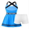 Yhong Kids Girls Golf Tennis Dress Outfits Solid Color Sleeveless Sports Dress with Shorts Blue 8 Years view 4