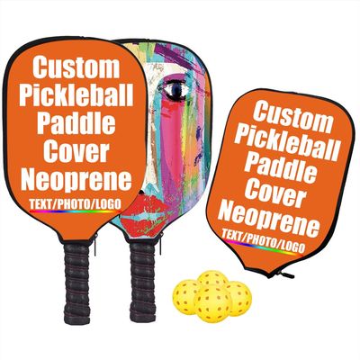 JCETUNO Custom Pickleball Paddle Cover Personalized Racquets Cover Sleeve Add Your Image Photo Logo Fits Most Rackets, S. Orange, W8.26 xL11.6