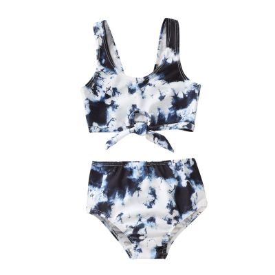 MOQIN Cover up Large Strap Kids Fashion 2-4Y Swimwear Tie-Dye Clothes Print Baby Swimsuit Girls Toddler Summer Girls Swimwear Navy