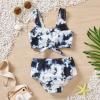 MOQIN Cover up Large Strap Kids Fashion 2-4Y Swimwear Tie-Dye Clothes Print Baby Swimsuit Girls Toddler Summer Girls Swimwear Navy view 2