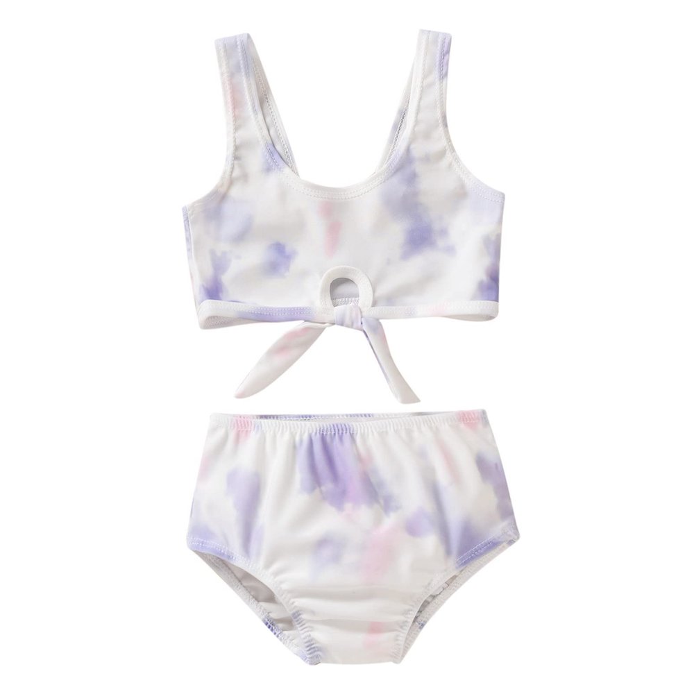 MOQIN Cover up Large Strap Kids Fashion 2-4Y Swimwear Tie-Dye Clothes Print Baby Swimsuit Girls Toddler Summer Girls Swimwear White