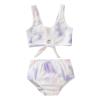 MOQIN Cover up Large Strap Kids Fashion 2-4Y Swimwear Tie-Dye Clothes Print Baby Swimsuit Girls Toddler Summer Girls Swimwear White view 1