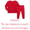 KikizYe Kids Christmas Pajamas Little Boys & Girls Solid Colors Long Sleeve Cotton Pjs Toddler Red Pj Size 3T view 2