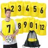 PULUOMASI 12 Pack Team Pinnies Scrimmage Vests Practice Jersey for Men Pennies for Sports Soccer Jerseys for Adult Youth Yellow M view 1