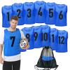PULUOMASI 12 Pack Team Pinnies Scrimmage Vests Practice Jersey for Men Pennies for Sports Soccer Jerseys for Adult Youth DarkBlue L view 1