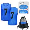 PULUOMASI 12 Pack Team Pinnies Scrimmage Vests Practice Jersey for Men Pennies for Sports Soccer Jerseys for Adult Youth DarkBlue L view 3