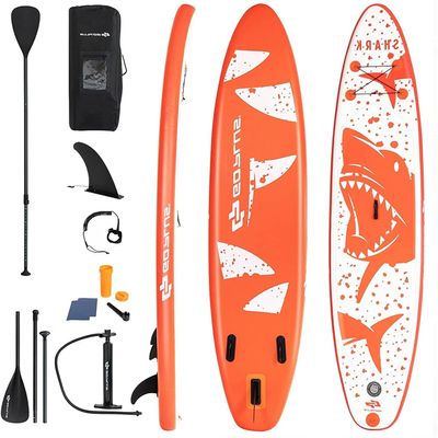 AUGESTER 10/10.5/11 Inflatable Lightweight Stand up Paddle Board, Premium Yoga Board W/Durable SUP Accessories, with Fins, Carrying Bag, Non-Slip Deck, Adjustable Paddle & Hand Pump, Wide Stance