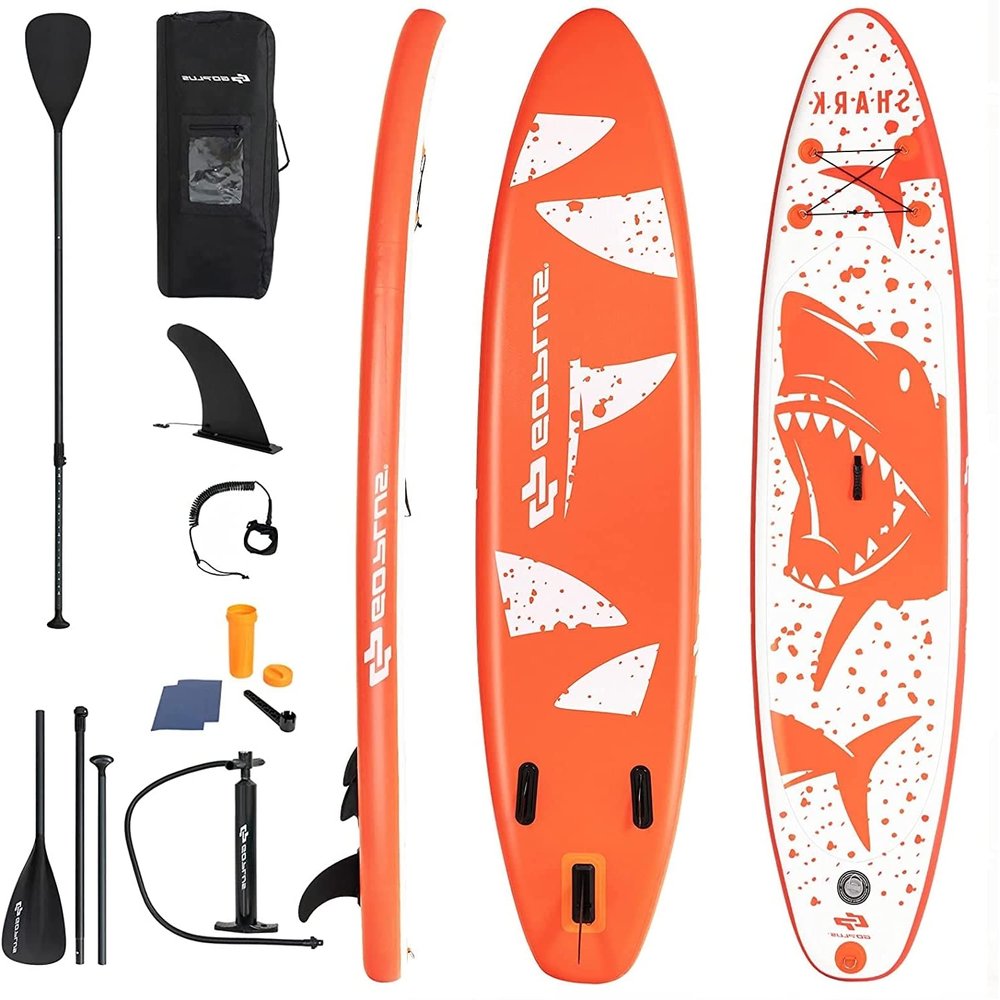 AUGESTER 10/10.5/11 Inflatable Lightweight Stand up Paddle Board, Premium Yoga Board W/Durable SUP Accessories, with Fins, Carrying Bag, Non-Slip Deck, Adjustable Paddle & Hand Pump, Wide Stance