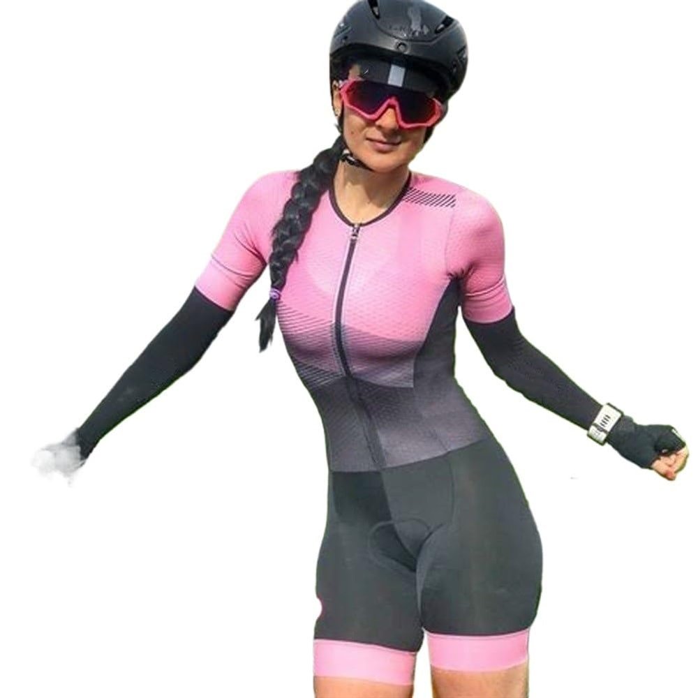 CYTSH Cycling Suit Women's Triathlon-Suit Cycling Jersey Jumpsuit Cycling Set Gel Pad Quick-Drying Slimming For Cycling (Color : A, Size : XXXX-Large)
