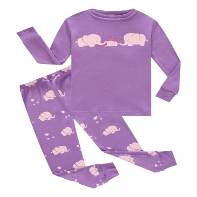 KikizYe Big Girls Elephant Jammies Long Sleeve Pajamas Cotton Pjs Size 10