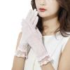 IPENNY Women Sun UV Protection Driving Gloves Summer Short Floral Lace Anti-Skid Screentouch Gloves Elegant Gloves view 3