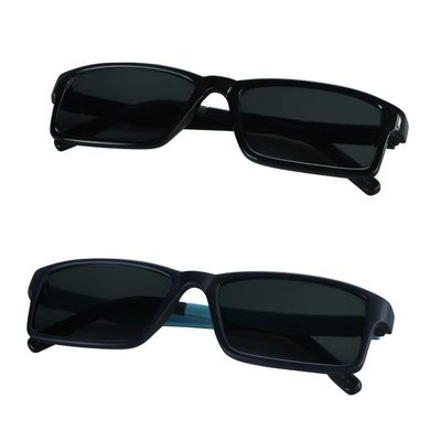 2 Pack Vintage Square Sunglasses for Men and Women UV400 Protection Outdoor Shades with Black+Navy +1.00 Magnification Frame