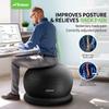 Trideer Exercise Ball Chair with Base & Resistance Bands for Home Gym, Stability Ball Seat for Core Workout and Back Support view 2