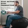 Trideer Exercise Ball Chair with Base & Resistance Bands for Home Gym, Stability Ball Seat for Core Workout and Back Support view 3
