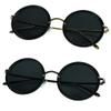 2 Pack Vintage Round Sunglasses for Men and Women UV400 Protection Outdoor Shades with Black Gold+Black Silver +1.00 Magnification Frame