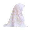RUIXIA Muslim Hijab with Lace Applique Flower Rhinestones Islamic Prayer Turban Head Wrap Shawls for Little Girls Age 2-7Y view 2