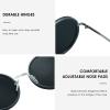 2 Pack Vintage Round Sunglasses for Men and Women UV400 Protection Outdoor Shades with Black Silver+Clear Gold +2.00 Magnification Frame view 2
