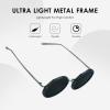 2 Pack Vintage Round Sunglasses for Men and Women UV400 Protection Outdoor Shades with Black Silver+Clear Gold +2.00 Magnification Frame view 3