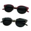 2 Pack Vintage Round Sunglasses for Men and Women UV400 Protection Outdoor Shades with Grey+Red +2.00 Magnification Frame view 1