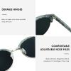 2 Pack Vintage Round Sunglasses for Men and Women UV400 Protection Outdoor Shades with Grey+Red +2.00 Magnification Frame view 2