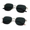 2 Pack Vintage Round Sunglasses for Men and Women UV400 Protection Outdoor Shades with Black Gold+Rose Gold +1.00 Magnification Frame view 1