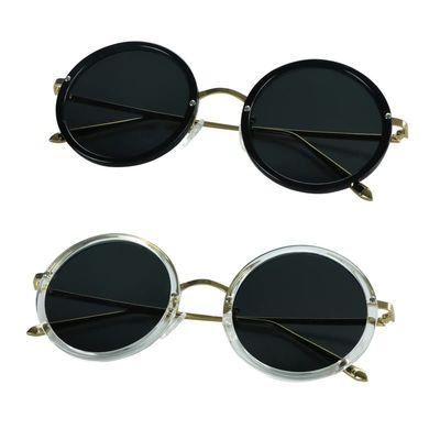 LifeArt 2 Pack Vintage Round Sunglasses for Men and Women UV400 Protection Outdoor Shades with Black Gold+Clear Gold +2.50 Magnification Frame