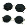 LifeArt 2 Pack Vintage Round Sunglasses for Men and Women UV400 Protection Outdoor Shades with Black Gold+Clear Gold +2.50 Magnification Frame view 1