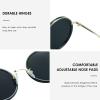 LifeArt 2 Pack Vintage Round Sunglasses for Men and Women UV400 Protection Outdoor Shades with Black Gold+Clear Gold +2.50 Magnification Frame view 2
