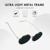 LifeArt 2 Pack Vintage Round Sunglasses for Men and Women UV400 Protection Outdoor Shades with Black Gold+Clear Gold +2.50 Magnification Frame view 3
