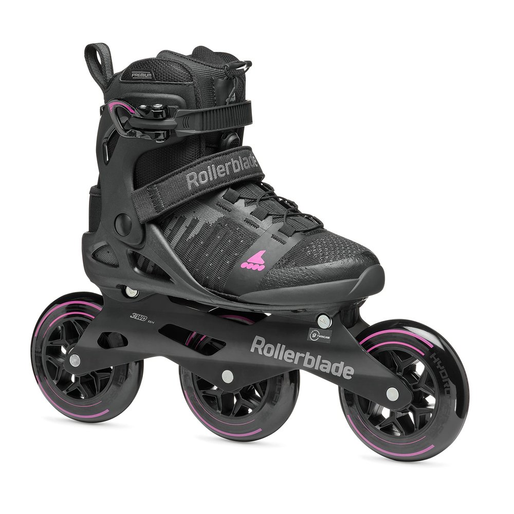 Rollerblade Macroblade 110 3WD Womens Adult Fitness Inline Skate, Black and Orchid, Performance Inline Skates