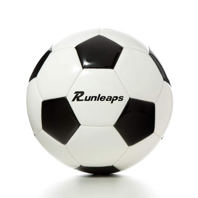 Runleaps Soccer Ball Size 3 for Kids, Ball Toys with Star Pattern Official Size Soccer Balls for Training, Playing, Boys, Girls, Toddlers Age 3-8 (Black)