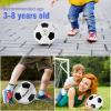 Runleaps Soccer Ball Size 3 for Kids, Ball Toys with Star Pattern Official Size Soccer Balls for Training, Playing, Boys, Girls, Toddlers Age 3-8 (Black) view 3