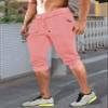 FASKUNOIE Men's Summer Shorts Casual Loose Fit Breathable Cotton Jogger Shorts Pink view 2