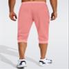 FASKUNOIE Men's Summer Shorts Casual Loose Fit Breathable Cotton Jogger Shorts Pink view 3