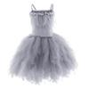 Kids Baby Little Swan Princess Feather Fringes Tiered Tutu Tulle Dress Flower Girls Spaghetti Strap Wedding Bridesmaid Ballerina Dance Pageant Birthday Party Prom Gown Photo Shooting Gray 5-6 Years view 1