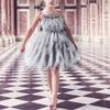 Kids Baby Little Swan Princess Feather Fringes Tiered Tutu Tulle Dress Flower Girls Spaghetti Strap Wedding Bridesmaid Ballerina Dance Pageant Birthday Party Prom Gown Photo Shooting Gray 5-6 Years view 4