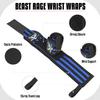 BEAST RAGE Wrist Wraps for Weightlifting Adjustable Lifting Straps & Wrist Straps with Thumb Loop for Enhanced Gym Support, Wrist Support for Powerlifting, Bodybuilding and Gym Workout (Black Blue) view 4