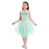 Kids Baby Little Swan Princess Feather Fringes Tiered Tutu Tulle Dress Flower Girls Spaghetti Strap Wedding Bridesmaid Ballerina Dance Pageant Birthday Party Prom Gown Photo Shooting Green 18-24M view 3